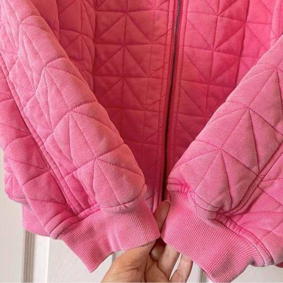 New Blue B Collection Quilted Winter Jacket Oversized Women S Full Zip Pink - Picture 7 of 13